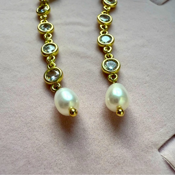 Jules Smith Bling Cultured Pearl Drop Earrings - Picture 5 of 6